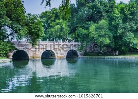 Beiling Park stone bridge architectural landscape