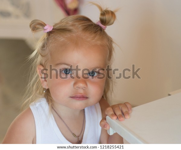 Being Real Cutie Small Girl Bun Stock Photo Edit Now 1218255421