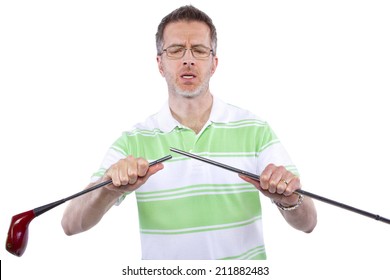 Being A Sore Loser And Breaking His Golf Club