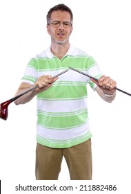 Being A Sore Loser And Breaking His Golf Club