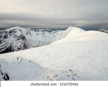 Beinn Liath Mhor in winter with views to Torridon