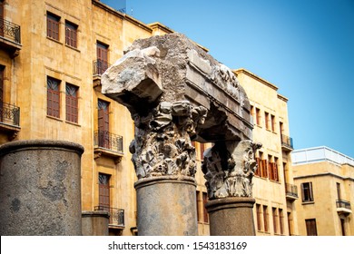 Beirut, Beirut / Lebanon / 03 15 2019: Beirut Architecture Roman Ruins