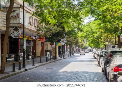 Beirut, Lebanon - 07.20.2021: Hamra Street In Beirut