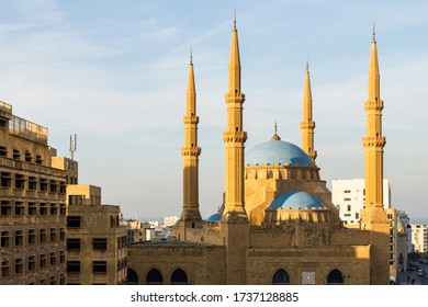 Beirut / Lebanon - 12/22/2019: Mohammad Al Amin Mosque In Downtown Beirut