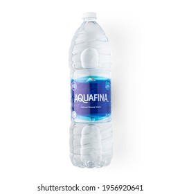 Beirut, Lebanon - April  16, 2021: Aquafina 1.5 Litre Water Bottle On Isolated Background
