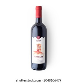 Beirut, Lebanon - April 16, 2021: Chateau Ksara Lebanese Red Wine 