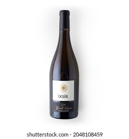 Beirut, Lebanon - April 16, 2021:  Ixsir Lebanese White Wine 