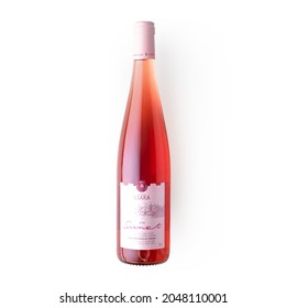 Beirut, Lebanon - April 16, 2021:  Chateau Ksara Lebanese Rose Wine 