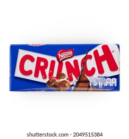 Beirut, Lebanon - April 16, 2021: Nestle Crunch Candy Bar