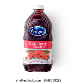 Beirut, Lebanon - April 16, 2021: Ocean Spray Cranberry Classic Juice On Isolated Background