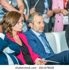 Beirut - Lebanon - June 08-2019, Lebanese Foreign Minister Gebran Bassil With Energy Minister Nada Boustany