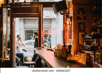 BEIRUT, LEBANON - NOVEMBER, 16, 2016: People Relax And Talk At Torino Express, One Of The Most Famous Bars In Gemmayze District In Beirut, Lebanon.