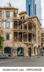 Beirut Lebanon - November 22, 2018 - Building From The War Era Beirut Lebanon 