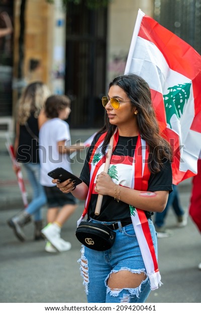 Beirut, Lebanon - October 27, 2019 -
Demonstrations against the Lebanese
Government