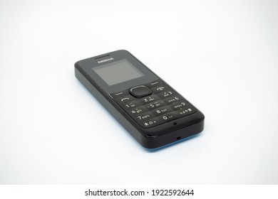 BEKASI, INDONESIA - February 23rd, 2021: Nokia 105, photographed against a white background.