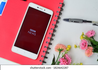 Bekasi, Indonesia - Sept 28,2020: BBC News On Smartphone, Popular Tv News Company In The World Wide