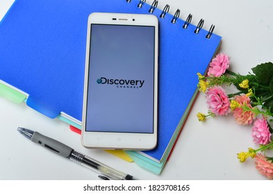 Bekasi, Indonesia - Sept 29,2020: Discovery Channel On Smartphone, Popular Tv Channel In The World Wide