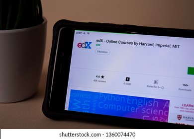 BEKASI, WEST JAVA, INDONESIA. APRIL 5, 2019 : EdX - Online Courses By Harvard Dev Application On Smartphone Screen. Imperial, MIT Is A Freeware Web Browser Developed By EdX