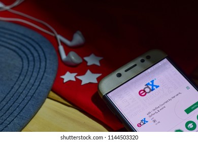 BEKASI, WEST JAVA, INDONESIA. JULY 29, 2018 : EdX - Online Courses By Harvard, Oxpord & More App On Smartphone Screen. EdX Is A Freeware Web Browser Developed By EdX