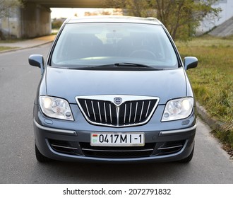 Belarus, Minsk -24.10.2021:Lancia Phedra Large Minivan 2010 Produced By Citroen, Peugeot, Fiat And Lancia, Which Were Produced At The Sevel Nord Joint Plant In France.