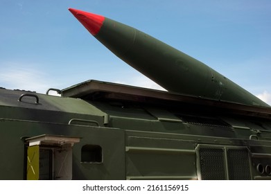 Belarus. Minsk. May 8, 2022. Exhibition Of Military Equipment. OTR-21 Tochka Is A Soviet Tactical Ballistic Missile. Its GRAU Designation Is 9K79; Its NATO Reporting Name Is SS-21 Scarab.