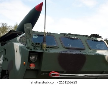 Belarus. Minsk. May 8, 2022. Exhibition Of Military Equipment. OTR-21 Tochka Is A Soviet Tactical Ballistic Missile. Its GRAU Designation Is 9K79; Its NATO Reporting Name Is SS-21 Scarab.