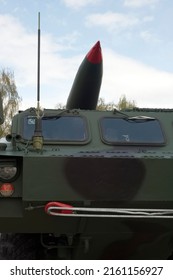 Belarus. Minsk. May 8, 2022. Exhibition Of Military Equipment. OTR-21 Tochka Is A Soviet Tactical Ballistic Missile. Its GRAU Designation Is 9K79; Its NATO Reporting Name Is SS-21 Scarab.