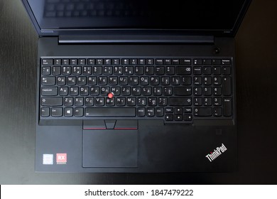 BELARUS, NOVOPOLOTSK - NOVEMBER 02, 2020: Laptop Thinkpad On Table