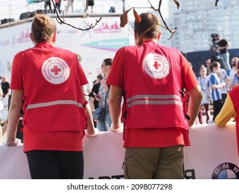 Belarus,minsk,2021.medical Volunteers Of The Belarusian Red Cross