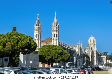 Belem, Portugal - July 3, 2022: Jerónimos Monastery, A UNESCO World Heritage Site