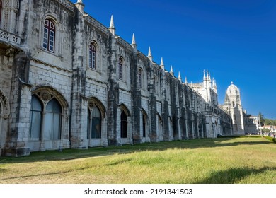 Belem, Portugal - July 3, 2022: Jerónimos Monastery, A UNESCO World Heritage Site