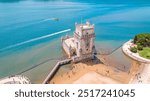 The Belem Tower or the Tower of Saint Vincent, the old gateway to Lisbon, Portugal