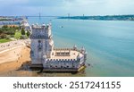 The Belem Tower or the Tower of Saint Vincent, the old gateway to Lisbon, Portugal