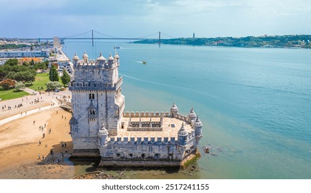 The Belem Tower or the Tower of Saint Vincent, the old gateway to Lisbon, Portugal - Powered by Shutterstock