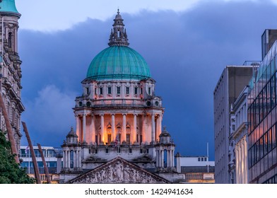 Belfast City Council Building Blue Hour Evening Cityscape