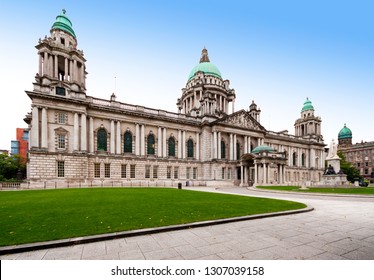 Belfast City Hall And Donegall Square In Northern Ireland, UK