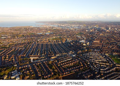 Belfast City - A West To East Drone View Of The City.