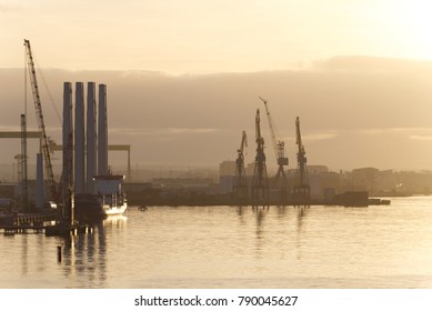 Belfast Harbour At Sunset