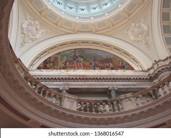 Belfast, Ireland: Aug 2018 - Belfast City Hall Interior Views 