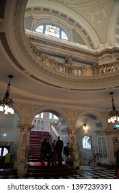 Belfast, Northern Ireland – April 6, 2019: City Hall Interior In Belfast, United Kingdom, Europe