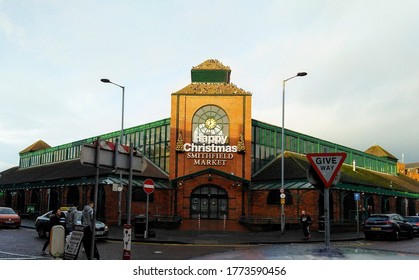 Belfast, Northern Ireland - Dec 26, 2018: Smithfield Market At Christmas Time