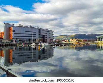 Belfast, Northern Ireland - February 28, 2021: The Odyssey Complex In The Titanic Quarter. Illustrative Editorial