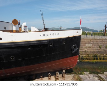 BELFAST, UK - CIRCA JUNE 2018: SS Nomadic tender ship of the White Star Line in Titanic Quarter