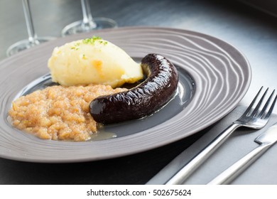 Belgian Dish Black Sausage And Applesauce Mashed Potatoes