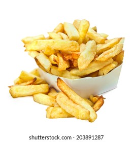 Belgian French Fries Isolated On White