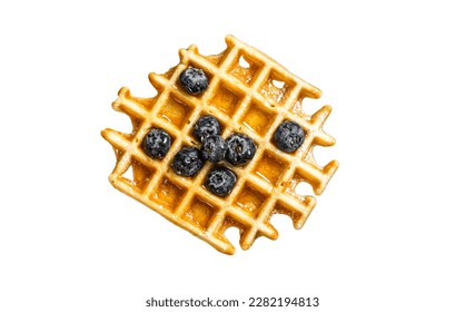 Belgian homemade waffles with blueberry and Syrup . Isolated on white background - Powered by Shutterstock