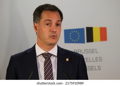 Belgian Prime Minister Alexander De Croo Arrives Ahead Of A Two Days European Unionsummit At The European Council Building In Brussels, On June 24, 2022.