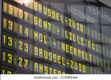 Belgian Railway Station Departure Board