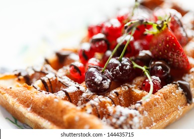 Belgian waffles with fruit - Powered by Shutterstock