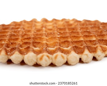 Belgian waffles isolated on white background. Belgian waffles close up. - Shutterstock ID 2370185261